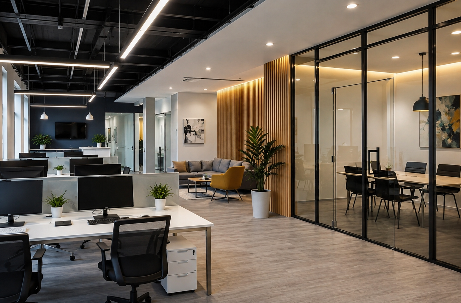 remodelación moderna de oficinas